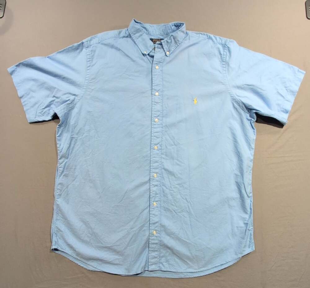 Polo Ralph Lauren Classic Fit Oxford Shirt Size 2XLT Blue Short Sleeve